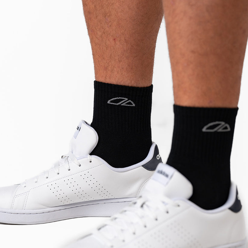 Cushion Crew Ankle Socks - Black